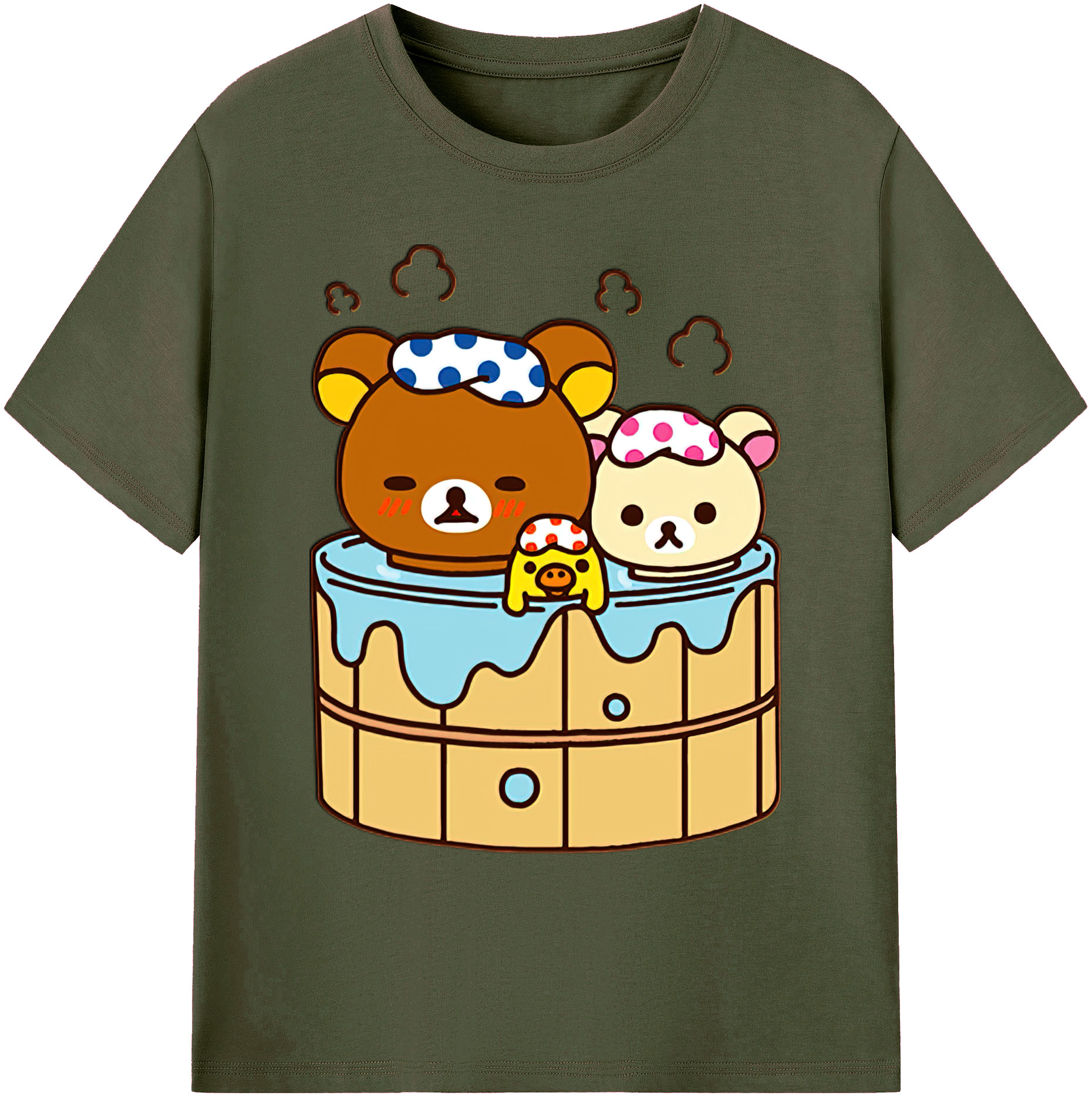 （画像用） リラックマ リラックマ キイロイトリ Rilakkuma Korilakkuma Kiiroitori 綿100％ メンズ半袖Tシャツ｜肌触りやわらか＆通気性
